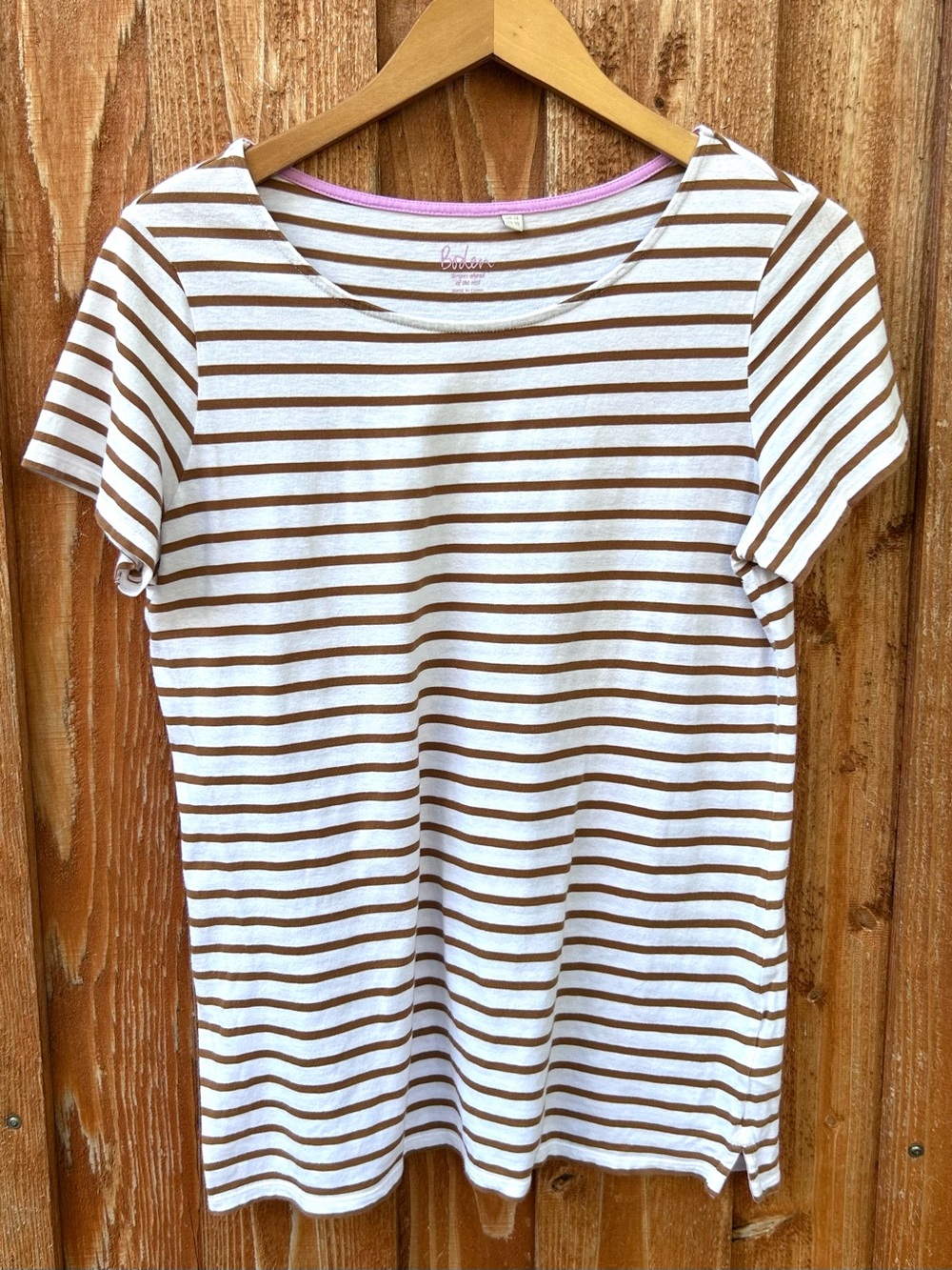 BODEN Ella Striped Short Sleeve Breton Top Preppy British Style Casual Size 10